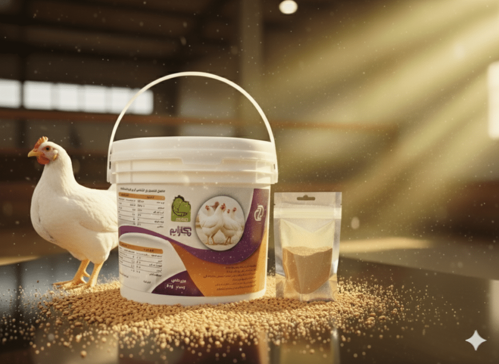 مگازایم مرغ گوشتی در کنار جوجه